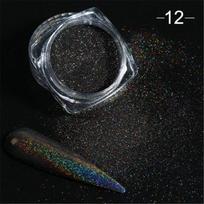 Nagų dailė Shinning Mirror Glitter Magic Powder Chrome Effect Shimmer black
