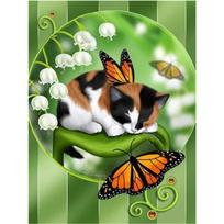 Full Square Round Drill Diamond Painting Butterfly Cat Art Rhinestone 5D Diamond Embroidery Animal Mosaic Flower Handicraft Home Decor Full Round (20X30CM) black