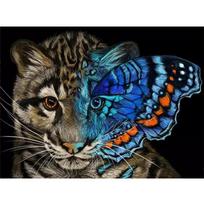 Diamond Painting Butterfly Leopard Cross Stitch Diamond Embroidery Animal Diamond Mosaic Crafts Home Decoration Full Round 20X30CM gray