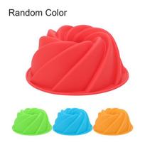 3D didelė besisukanti raižyta kepimo forma, nelipni silikoninė, atspari aukštai temperatūrai, torto forma, pudingo, deserto dekoravimo įrankis 24*9cm red