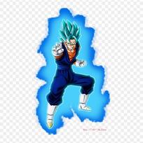 Pleistukai drabužiams, krepšiui, lygintuvu klijuojami terminiai lipdukai, Vegito Blue aura, Goku, Vegeta raštas, skalbiami, šilumos perdavimo blue