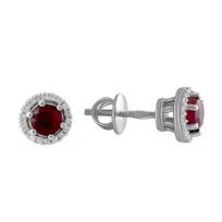 Sidabriniai auskarai su natūraliu rubinu 1.946ct (1966747) rubino raudonumo spalva