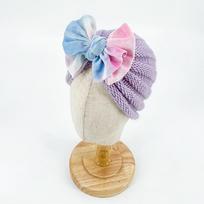 Kaklaraištis Dažai Big Bowknot Kūdikių kepurė Turbanas Rudens Žiemos Šilta Kūdikių Megzta Kepurėlė Vienspalvė Naujagimio Mažylio Beanie Kūdikiui Mergaitei Berniukui violetinė