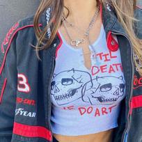 Aesthetic Graphic Cyber Streetwear Women Chic Sleeveless Activity Tank Tops Harajuku Skinny Crop Tops Camisole S balta