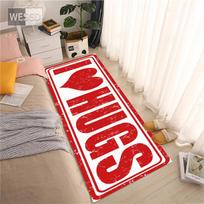 Aš myliu apkabinimus Mergaitės miegamojo kilimas Lovos kilimėlis Vaikams Mielas svetainės kilimas Virtuvės grindų kilimėlis Vonios kambario kilimas Sugeriantis 40x60cm red