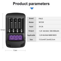 PALO originalus 1,2 V AA/AAA įkroviklis išmanusis įkroviklis AA AAA NIMH įkraunamam akumuliatoriui su LCD išmaniuoju įkrovikliu 1,2 V nimh juoda