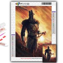 Populiarus 5D „Pasidaryk pats“ kryželiu siuvinėjimo žaidimas „Dark Souls“ tapyba pilnas gręžimas kryželiu siuvinėjimo rankdarbių rinkinys sienų lipdukas namų dekoras Full Square 20X30CM beige