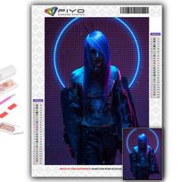 Siuvinėjimo kryželiu rinkinys „pasidaryk pats“ deimantinis siuvinėjimas „Cyberpunk Sexy Art Deimantų tapyba“ Namų dekoras Full Round 20X30CM black