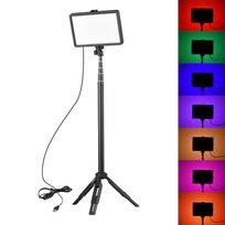 Andoer nešiojamas RGB vaizdo lemputės rinkinys su 1 * LED vaizdo lempute 7 spalvų apšvietimas 3200K-5600K 10 juoda