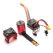 S3650 4300KV Brushless Motor 60A Brushless ESC XT60 Plug Heat Sink Replacement for 1/8/1/10 Tamiya 3100kv