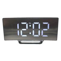 Electronic Alarm Clock Noiseless Design Digital LED Large Display Mirror balta