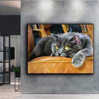 5D Diy Diamond Painting Cartoon Lazy cat Cross Stitch Set Full Diamond Embroidery Mosaic Art Picture of Rhinestones Decor Gift Full Round 20x30cm
