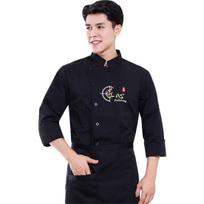 Breathable Chef Uniform Long Sleeve Buttons Catering M juoda