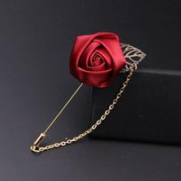 Fashion Suit Lapel Brooch Pin Leaf Men Gift Wedding Fashion Jewelry Golden Men Rose Flower Boutonniere Stick 1pc New black