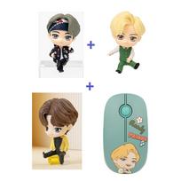 BTS(Bangtan berniukai) 3 Monitoriaus Figūra(Magija+Dinamitas+Sviestas) + Belaidė pelė RINKINYS, TinyTan, Oficialus, Originalus, Autentiškas, KPOP, idolas