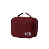 Travel Storage Bag Portable Cable Organizer Multifunctional Folding Convenient Pouch Holders Outdoor Collecting vyno raudonos spalvos