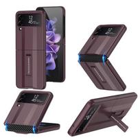Skirta Samsung Galaxy Z Flip 4 Sulankstomas Super Bėgimo Kritimui Atsparus Pilnas Dangtelis Lengvai Sulankstomas Su Stovu For Galaxy Z Flip 4 tamsiai raudona spalva