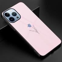 Gėlėtas telefono dėklas, skirtas iPhone 14 13 11 12 Pro Max Mini Xs Xr X 7 8 6s Plus Se 2022 grūdinto stiklo galinis korpuso dangtelis For iphone 7 Plus black