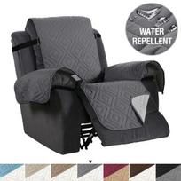 1 Set Snap Fixed Recliner Rushed Sofa Cover Removable Pet Dog Kid Mat Armchair Furniture Protector Slipcovers Armrest Covers Small Size gray