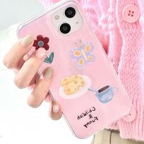 Imd Butterfly Ins Cute Cartoon Flower For Iphone 13 11 12 Promax 14 Pro Max Cheese Coffee Phone Case Lovely Back Cover Capa For iphone 12 beige