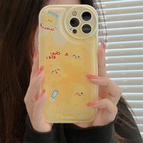 For Iphone 11 12 13 14 Pro Max Phone Case Personality Cute Cartoon Cheese Bracket Anti -Fall Shell For Iphone X Xs Xr 7 8 Plus Se For iphone Xs Max beige