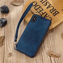 Slim Fit Leather Cover For Samsung Galaxy S10 S20 S21 Fe S22 Plus Ultra Note 10 20 Lite Wallet Case Card Slots Shockproof Flip Case & Strap mėlyna