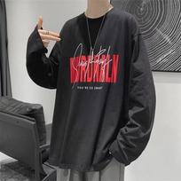 Vyriški marškinėliai ilgomis rankovėmis Raidiniai grafiniai raštai Madingi marškinėliai vyrams Vyriški drabužiai Laisvalaikio marškinėliai Vyras Vasaros Korėjos Retro 5XL balta