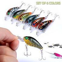 6 vnt./komplektas Mini Crank žvejybos masalai Vobleriai Crankbait Plastikiniai kieti netikri masalai