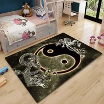 Drakono ir tigro paskalų kilimas gyvenamasis kambarys namų dekoras sofos stalo kilimėlis neslystantis kėdės pagalvėlė poilsio kilimėlis Dragon kilimas tigro kilimėlis 40cm by 60cm gray