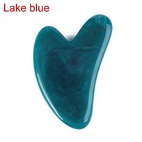 1PCS Resin Honey Wax Heart-shaped Scraping Board Shaving Acupuncture and Moxibustion Facial Massage ežero mėlyna spalva