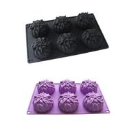 Santa Ana gėlių dizaino silikoninė pyrago forma, fondanto dekoravimo forma, cukraus gumos pastos įrankis, 3D šokolado muso forma black