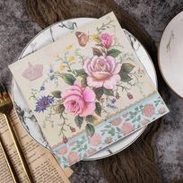 Vienkartinė vakarėlio servetėlė Dvisluoksnė 20 vnt./Pak. Chrizantemų spaudinys 20Pcs