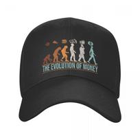 Klasikinė pinigų evoliucija Bitcoin beisbolo kepurė Unisex Moterims Kvėpuojanti BTC Kriptovaliutos Tėčio kepurė Apsauga nuo saulės Baseball Cap gray