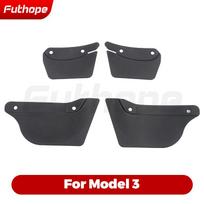 Futhope 4PCS TPE Mudflaps For Tesla Model 3 Model Y ~2023 Mud Flaps Anti-sludge Replacement Splash Protector 21-23 model 3