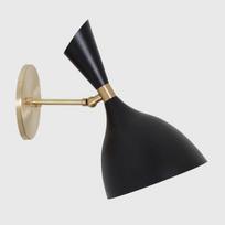 Pora 1950-ųjų stiliaus Ustinov itališkų diabolo sieninių šviestuvų, vidurio amžiaus sieninis šviestuvas, juodo matinio žalvario reprodukcija beige
