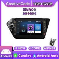 8 colių 2Din Android automobilių radijo multimedijos grotuvas GPS navigacija, skirta KIA RIO 3 2011-2016 su mygtuko rankenėle Stereo 1+32GB 1+32GB