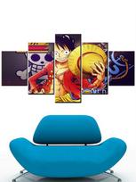 Canvas Painting 5 Piece Japan Anime Figure Pirate Boy Modern Wall Decoration Art Pictures Modular Posters Living Room Wall Decor No Frame 20x35cm*2  20x45cm*2  20x55cm*1