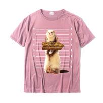 Cute Ferret Thief Funny Animals T-Shirt Unisex New Design Crazy Tops T Shirt Christmas Cotton T Shirts Design L pink