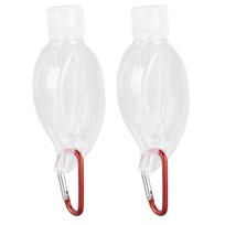 2 rinkiniai 50 ml kelioninių buteliukų su raktų pakabuku   Plastikinis skysčio buteliukas Papildomas Sandarus Skaidrus Maple Leaf white