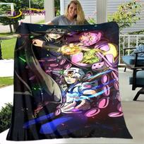 jojo's Bizarre Adventure  Anime Soft Plush Blanket,Flannel Blanket Throw Blanket for Living Room Bedroom Bed Sofa Picnic Cover 75x100cm (30x40inch) gray