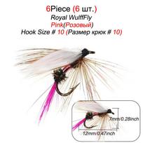 6/12/18/24 vnt Muselinės žūklės masalai Nymph Dry Wet Flies Bionic Bait Upėtakių žvejybos masalai 6Pcs