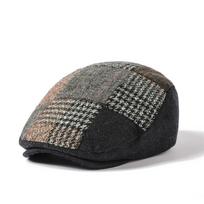 Men's Retro Beret British Forward Cap Plaid Peaked Cap Newsboy Caps for Men Driver Ivy Hat Gatsby Painters Hats pilka