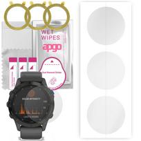 3x apgo hidrogelinė ekrano apsauga, skirta Garmin Fenix ​​6S Pro Solar, hidrogelio plėvelė, su pozicionavimo sluoksniu, kurį lengva montuoti