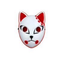 Helovino LED šviečianti katės veido kaukė moterims Demon Slayer šalta šviesa lapės kaukė maskaradas cosplay rekvizitai baras namas su vaiduokliais dekoras China raudona