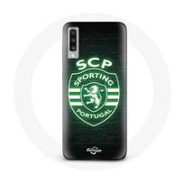 Coque Samsung Galaxy A70 scp sporting portugal lumineux fond noir juoda