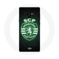 Coque Samsung Galaxy Note 9 scp sporting portugal lumineux fond noir juoda