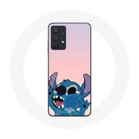 Coque pour samsung galaxy A32 5G Stitch le Nez en l'air fond rose rožinė