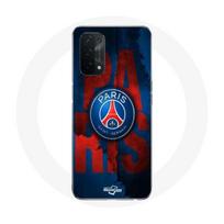 Coque pour Oppo A74 5G Paris Saint Germain PSG Logo Bleu Rouge Paris raudona
