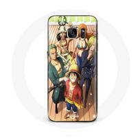 Maniacase Case for Samsung Galaxy S6 Edge One Piece Luffy Poster Crews Manga Anime juoda
