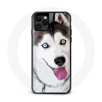 Coque Iphone 13 pro max Husky Noir Blanc Yeux bleu